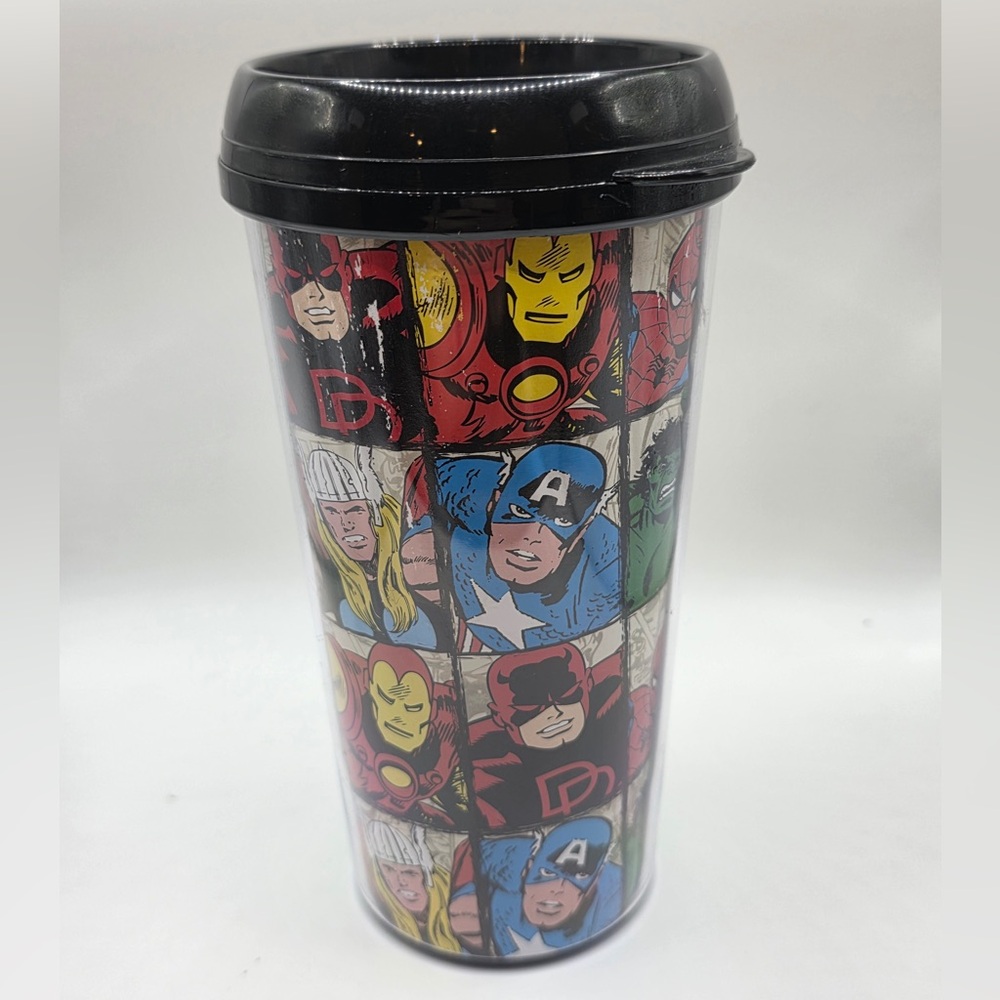 Marvel Comics Retro Characters Travel Tumbler Cup with Lid